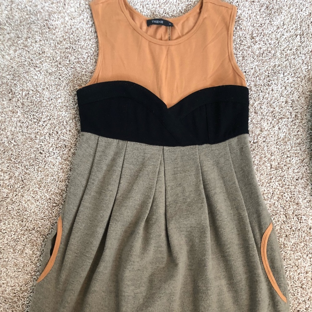 gray dress with pockets